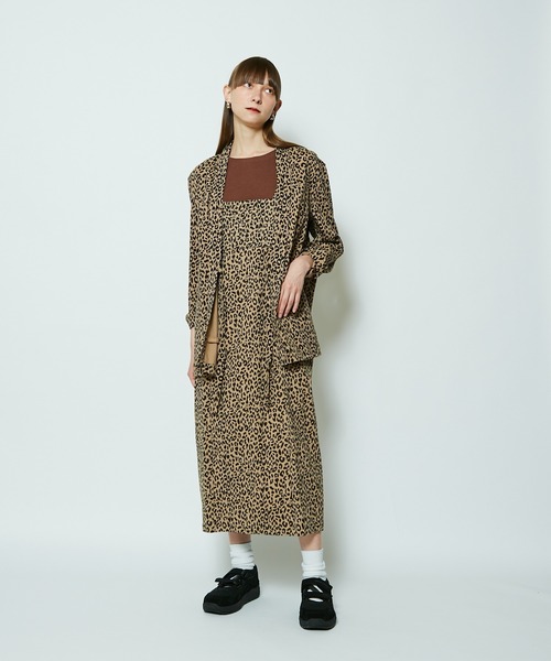 SUPERTHANKS(スーパーサンクス)の「#【SUPERTHANKS/スーパーサンクス】NO COLLAR JACKET/ノーカラージャケット(ノーカラージャケット・レディース・ブラック/レオパード・SMALL)」の6枚目の写真