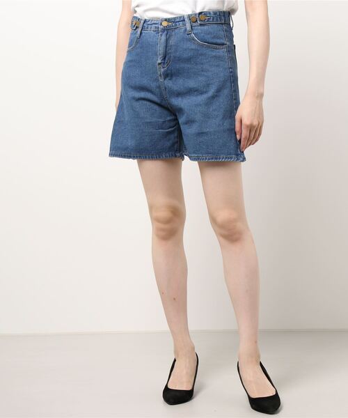 Monocoro toppi（モノコロトッピ）の「カラーデニムショートパンツ（デニムパンツ・レディース・ホワイト/ブルー/ブラック・M）」の6枚目の写真