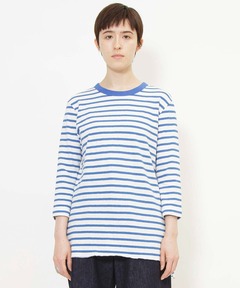 コットンリネンボーダーTシャツ