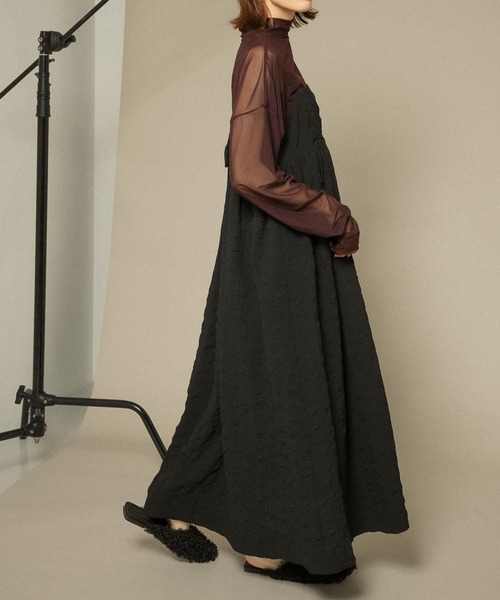 KBF（ケイビーエフ）の「【WEB/一部店舗限定】スパゲッティストラップキャミワンピース（ワンピース・レディース・ブラック/オリーブ/ブルー系その他・ONE）」の2枚目の写真