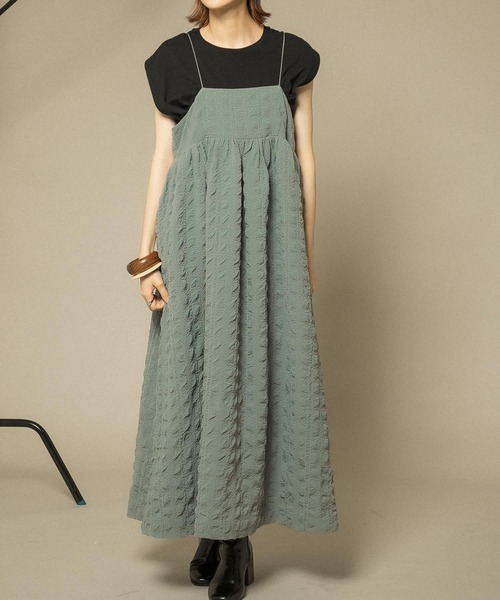 KBF（ケイビーエフ）の「【WEB/一部店舗限定】スパゲッティストラップキャミワンピース（ワンピース・レディース・ブラック/オリーブ/ブルー系その他・ONE）」の8枚目の写真