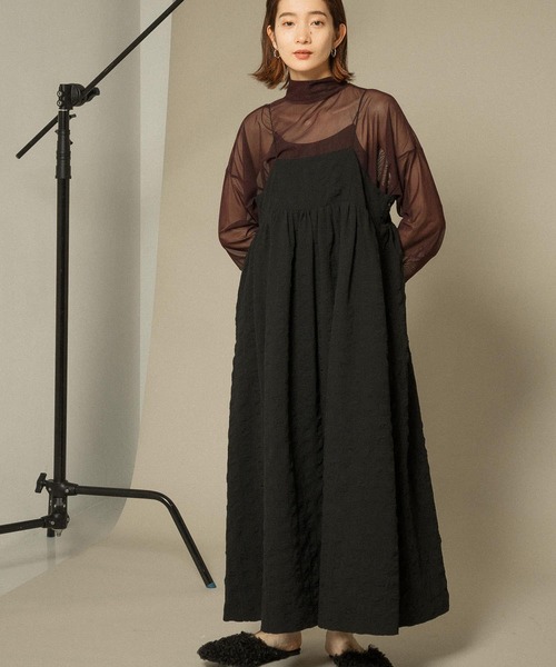 KBF（ケイビーエフ）の「【WEB/一部店舗限定】スパゲッティストラップキャミワンピース（ワンピース・レディース・ブラック/オリーブ/ブルー系その他・ONE）」の12枚目の写真