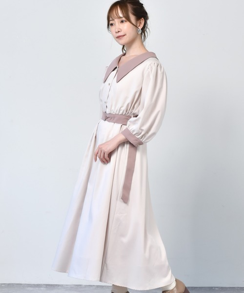 ems excite（エムズエキサイト）の「バイカラーシャツワンピース