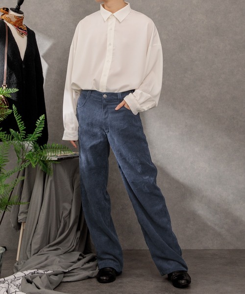 Adoon plain（アドーンプレーン）の「【Adoon plain】ドレープシャツ（シャツ/ブラウス・メンズ・オフホワイト/モカ/グリーン・LARGE/MEDIUM）」の18枚目の写真