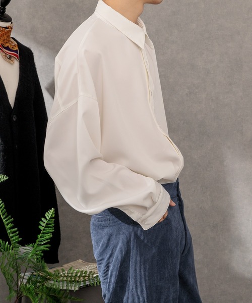 Adoon plain（アドーンプレーン）の「【Adoon plain】ドレープシャツ（シャツ/ブラウス・メンズ・オフホワイト/モカ/グリーン・LARGE/MEDIUM）」の15枚目の写真