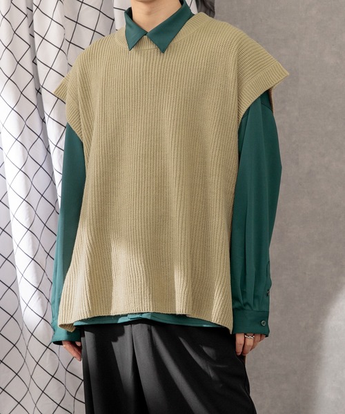 Adoon plain（アドーンプレーン）の「【Adoon plain】ドレープシャツ（シャツ/ブラウス・メンズ・オフホワイト/モカ/グリーン・LARGE/MEDIUM）」の5枚目の写真