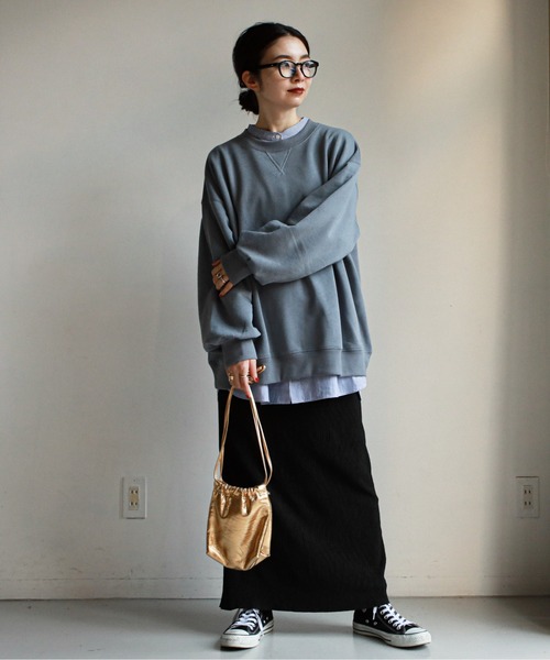 feepur（フェピュール）の「裏起毛BIGスウェット（スウェット・レディース・チャコールグレー/エンジ/オフホワイト/杢グレー/グリーン/ブルー・MEDIUM）」の16枚目の写真