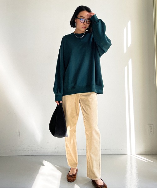 feepur（フェピュール）の「裏起毛BIGスウェット（スウェット・レディース・チャコールグレー/エンジ/オフホワイト/杢グレー/グリーン/ブルー・MEDIUM）」の18枚目の写真