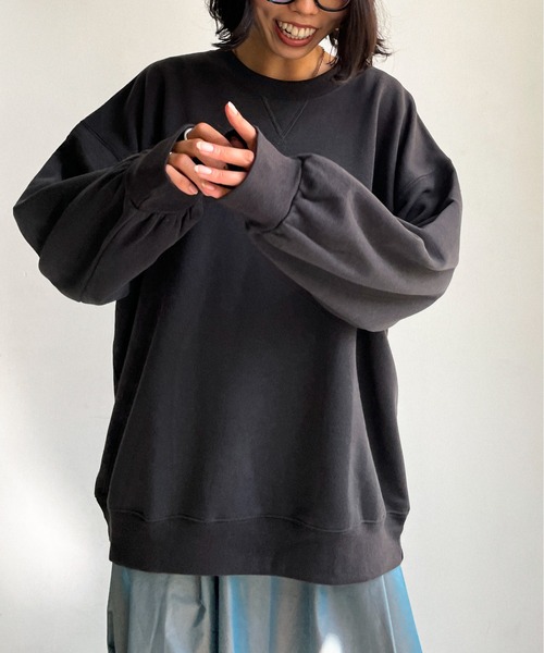 feepur（フェピュール）の「裏起毛BIGスウェット（スウェット・レディース・チャコールグレー/エンジ/オフホワイト/杢グレー/グリーン/ブルー・MEDIUM）」の21枚目の写真