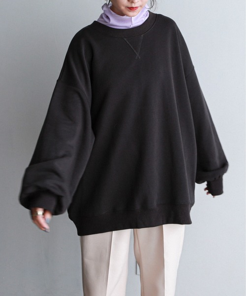 feepur（フェピュール）の「裏起毛BIGスウェット（スウェット・レディース・チャコールグレー/エンジ/オフホワイト/杢グレー/グリーン/ブルー・MEDIUM）」の9枚目の写真