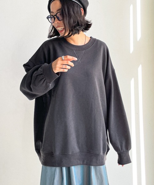 feepur（フェピュール）の「裏起毛BIGスウェット（スウェット・レディース・チャコールグレー/エンジ/オフホワイト/杢グレー/グリーン/ブルー・MEDIUM）」の10枚目の写真