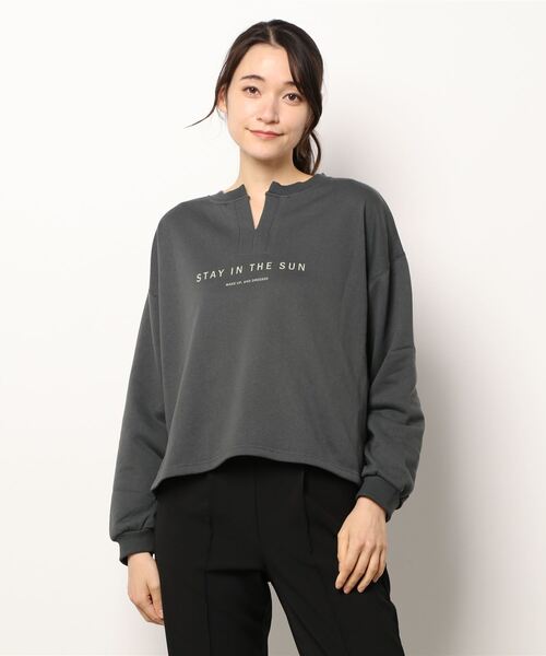 Samansa Mos2 blue（サマンサモスモスブルー）の「キーネックスウェット（スウェット・レディース・シルバーグレー/イエロー/チャコール/ブルー/ボルドー・ﾌﾘ-）」の11枚目の写真