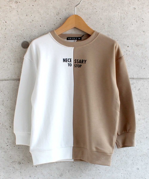 THE CASUAL（カジュアル）の「ビッグシルエットセンター切り替えプリントトレーナー キッズ（スウェット・キッズ・ホワイト系/カーキ系/ブラウン系・130cm/150cm/140cm/110cm/120cm/160cm）」の6枚目の写真