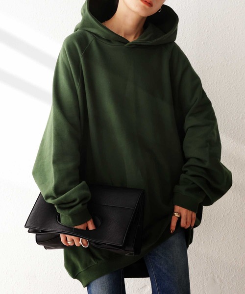 antiqua（アンティカ）の「オーバーコクーンパーカ（パーカー・レディース・ブラック/グレー/モスグリーン/アイボリー/ブルー系その他・FREE）」の5枚目の写真