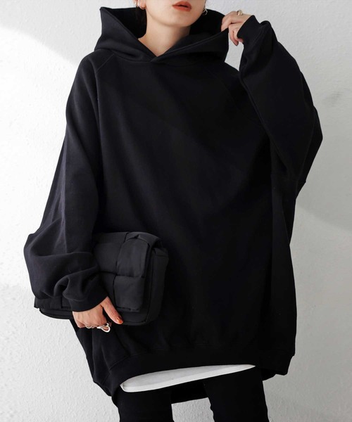 antiqua（アンティカ）の「オーバーコクーンパーカ（パーカー・レディース・ブラック/グレー/モスグリーン/アイボリー/ブルー系その他・FREE）」の2枚目の写真