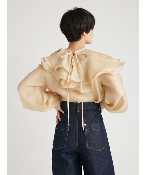 styling/（スタイリング）の「オーガンザラッフルティペットブラウス
