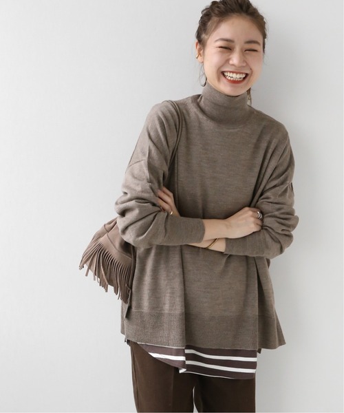 ウォッシャブルウールワイドタートルネック◇（ニット/セーター