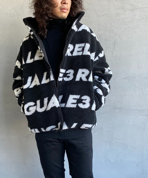 1PIU1UGUALE3  RELAX （ウノピゥウノウグァーレトレ リラックス）の「[1PIU1UGUALE3 RELAX/ウノピゥウノウグァーレトレ リラックス] 総柄 トラックボアジャケット（ブルゾン・メンズ・ブラック・M/L）」の6枚目の写真