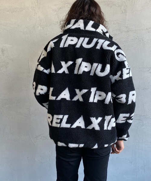 1PIU1UGUALE3  RELAX （ウノピゥウノウグァーレトレ リラックス）の「[1PIU1UGUALE3 RELAX/ウノピゥウノウグァーレトレ リラックス] 総柄 トラックボアジャケット（ブルゾン・メンズ・ブラック・M/L）」の8枚目の写真