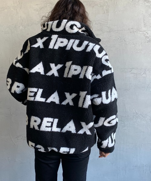 1PIU1UGUALE3  RELAX （ウノピゥウノウグァーレトレ リラックス）の「[1PIU1UGUALE3 RELAX/ウノピゥウノウグァーレトレ リラックス] 総柄 トラックボアジャケット（ブルゾン・メンズ・ブラック・M/L）」の7枚目の写真
