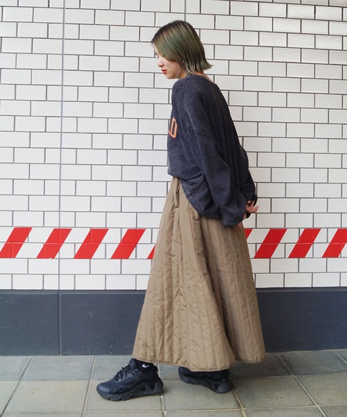 179/WG(イチナナキュウダブルジー)の「キルティングスカート(スカート・レディース・ブラック/オリーブ・MEDIUM)」の16枚目の写真