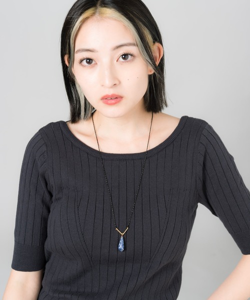 LAYMEE（レイミー）の「Natural stone necklace / ナチュラルストーンネックレス（ネックレス・レディース・ブラウン/グレー/ブルー・FREE）」の8枚目の写真