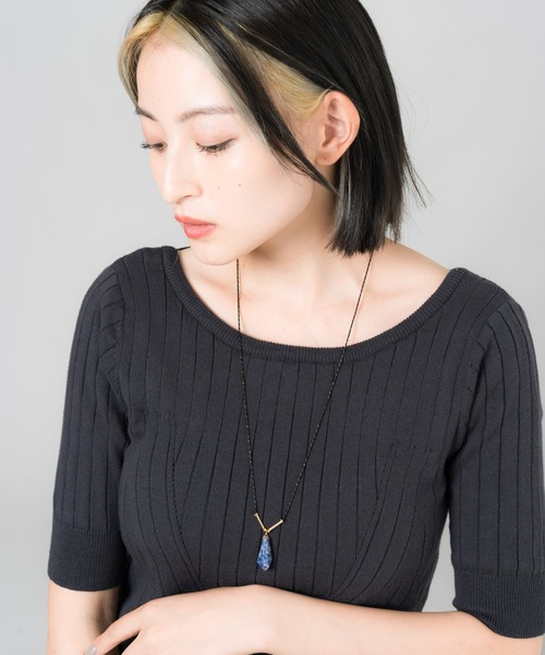 LAYMEE（レイミー）の「Natural stone necklace / ナチュラルストーンネックレス（ネックレス・レディース・ブラウン/グレー/ブルー・FREE）」の9枚目の写真