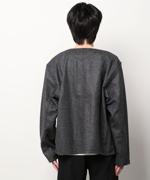 SPELLBOUND（スペルバウンド）の「[SPELLBOUND / スペルバウンド] ウォッシャブルツイード　ノーカラージャケット（ノーカラージャケット・メンズ・グレー・3/2）」の4枚目の写真