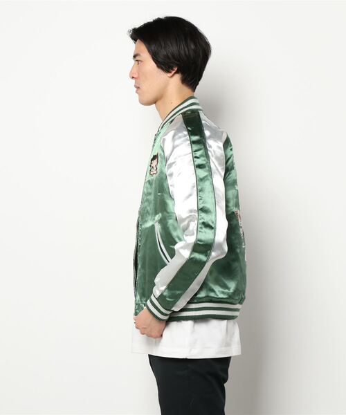 BETTY BOOP（ベティ・ブープ）の「LOWBLOW KNUCKLE / ローブローナックル / BETTY BOOP / BOOP TOKYOリバーシブルスカジャン (M2)（スカジャン・メンズ・ブラック/カーキ・L/XL/XXL/M）」の3枚目の写真