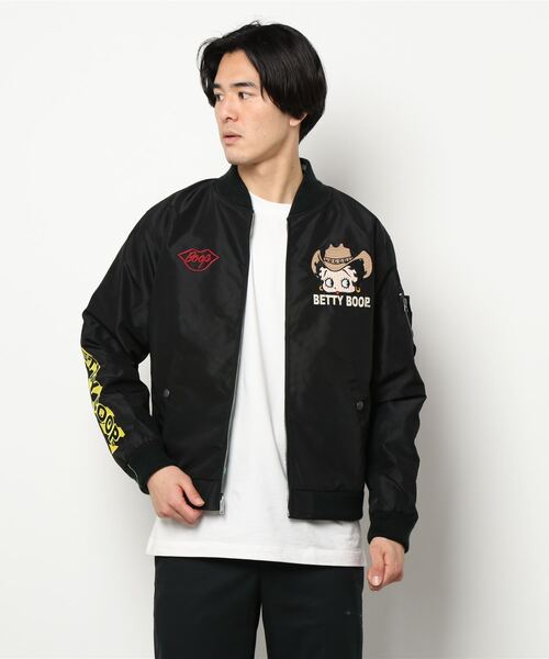 BETTY BOOP（ベティ・ブープ）の「LOWBLOW KNUCKLE / ローブローナックル / BETTY BOOP / BOOP TOKYOリバーシブルスカジャン (M2)（スカジャン・メンズ・ブラック/カーキ・L/XL/XXL/M）」の5枚目の写真