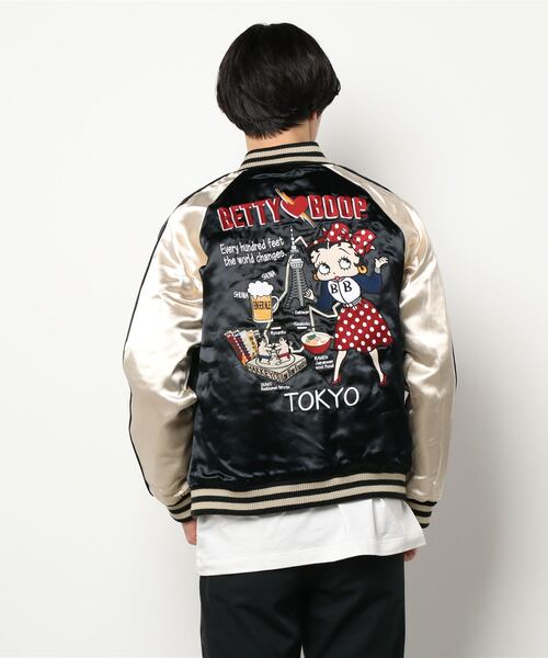 BETTY BOOP（ベティ・ブープ）の「LOWBLOW KNUCKLE / ローブローナックル / BETTY BOOP / BOOP TOKYOリバーシブルスカジャン (M2)（スカジャン・メンズ・ブラック/カーキ・L/XL/XXL/M）」の7枚目の写真