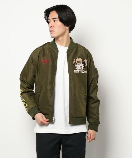 BETTY BOOP（ベティ・ブープ）の「LOWBLOW KNUCKLE / ローブローナックル / BETTY BOOP / BOOP TOKYOリバーシブルスカジャン (M2)（スカジャン・メンズ・ブラック/カーキ・L/XL/XXL/M）」の8枚目の写真