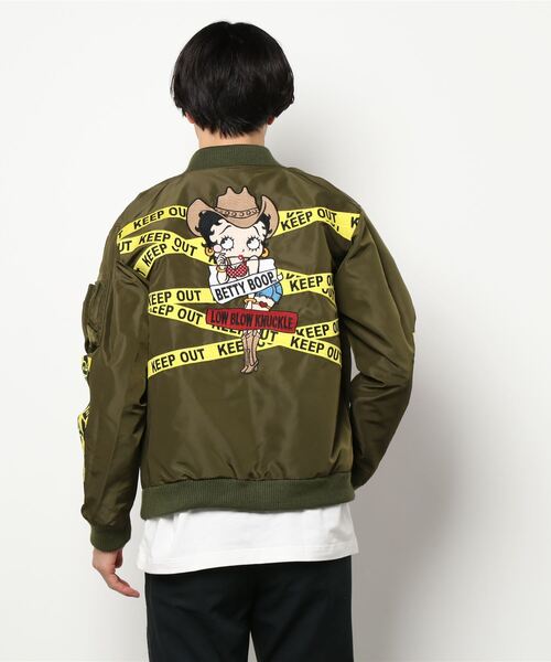 BETTY BOOP（ベティ・ブープ）の「LOWBLOW KNUCKLE / ローブローナックル / BETTY BOOP / BOOP TOKYOリバーシブルスカジャン (M2)（スカジャン・メンズ・ブラック/カーキ・L/XL/XXL/M）」の9枚目の写真