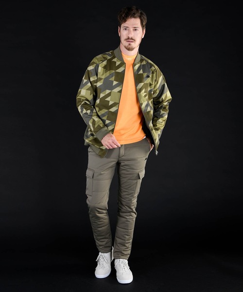Kappa(カッパ)の「Kappa(カッパ)GOLF 【MENS】フリースボンディングジャケット(MA-1・メンズ・ホワイト/オリーブ/ダークネイビー・M/L)」の8枚目の写真