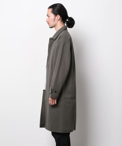 yield(イールド)の「【yield select apparel】メルトン ステンカラーコート NSWJ-003(ステンカラーコート・メンズ・グレイッシュブルー/キャメル/クリーム/ブラック/スモーキーグリーン系/ダークネイビー/ブラック系その他・M/L/S/XL)」の8枚目の写真