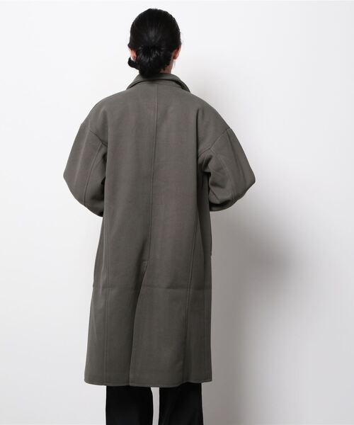 yield(イールド)の「【yield select apparel】メルトン ステンカラーコート NSWJ-003(ステンカラーコート・メンズ・グレイッシュブルー/キャメル/クリーム/ブラック/スモーキーグリーン系/ダークネイビー/ブラック系その他・M/L/S/XL)」の9枚目の写真