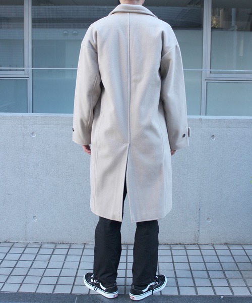 yield(イールド)の「【yield select apparel】メルトン ステンカラーコート NSWJ-003(ステンカラーコート・メンズ・グレイッシュブルー/キャメル/クリーム/ブラック/スモーキーグリーン系/ダークネイビー/ブラック系その他・M/L/S/XL)」の16枚目の写真