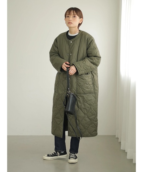 rem closet（レムクローゼット）の「【RUSSELL×rem】キルティングコート（その他アウター・レディース・ブラック/オリーブ・SMALL）」の3枚目の写真