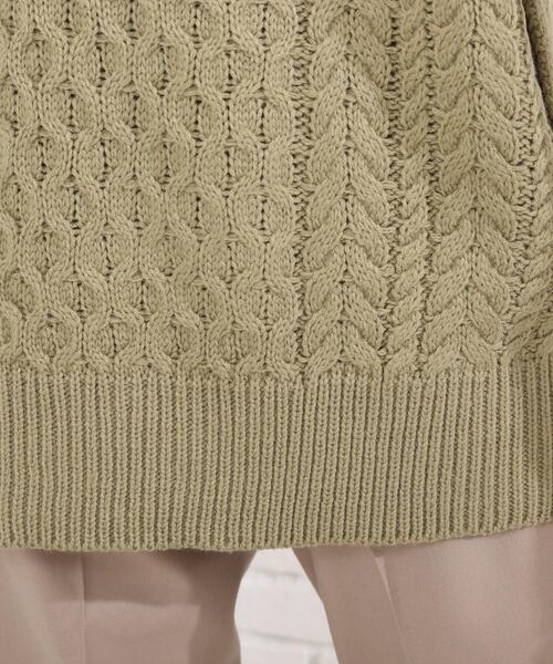 SHOO・LA・RUE（シューラルー）の「◆脇ボタンバルキーケーブルニット（ニット/セーター・レディース・オリーブ/アイボリー/サンドベージュ/ダークネイビー・00）」の15枚目の写真