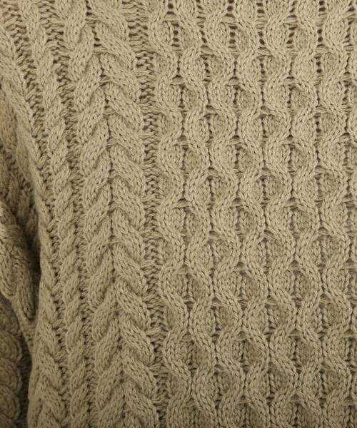SHOO・LA・RUE（シューラルー）の「◆脇ボタンバルキーケーブルニット（ニット/セーター・レディース・オリーブ/アイボリー/サンドベージュ/ダークネイビー・00）」の6枚目の写真