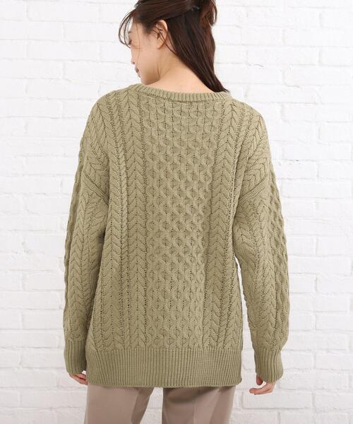 SHOO・LA・RUE（シューラルー）の「◆脇ボタンバルキーケーブルニット（ニット/セーター・レディース・オリーブ/アイボリー/サンドベージュ/ダークネイビー・00）」の17枚目の写真
