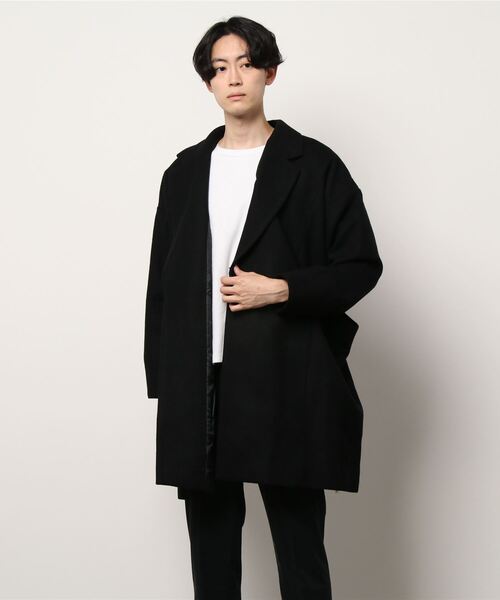 BASISBROEK（バシスブルック）の「BASISBROEK バシスブルック / EGGS セットアップボリュームビッグシルエットテーラードジャケット ステンカラーコート / BJ-10（テーラードジャケット・メンズ・ブラック/ブラウン・2）」の2枚目の写真