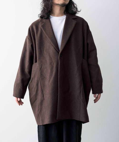 BASISBROEK（バシスブルック）の「BASISBROEK バシスブルック / EGGS セットアップボリュームビッグシルエットテーラードジャケット ステンカラーコート / BJ-10（テーラードジャケット・メンズ・ブラック/ブラウン・2）」の8枚目の写真