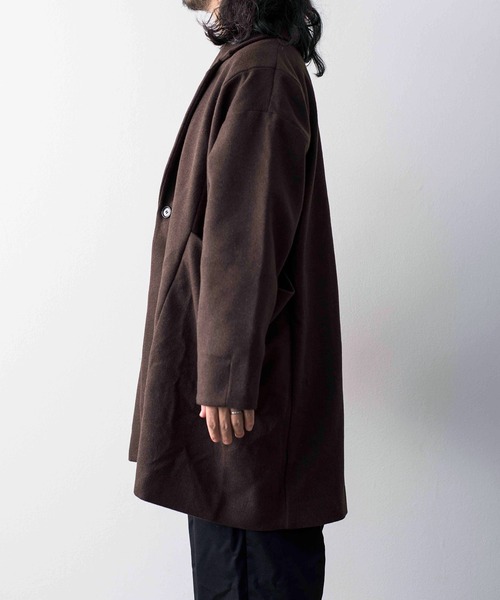 BASISBROEK（バシスブルック）の「BASISBROEK バシスブルック / EGGS セットアップボリュームビッグシルエットテーラードジャケット ステンカラーコート / BJ-10（テーラードジャケット・メンズ・ブラック/ブラウン・2）」の4枚目の写真