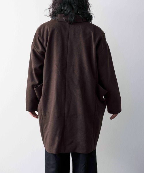 BASISBROEK（バシスブルック）の「BASISBROEK バシスブルック / EGGS セットアップボリュームビッグシルエットテーラードジャケット ステンカラーコート / BJ-10（テーラードジャケット・メンズ・ブラック/ブラウン・2）」の3枚目の写真