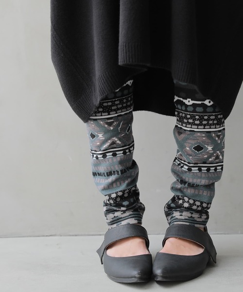 osharewalker（オシャレウォーカー）の「【廃盤】『総柄プリントレギンス』（レギンス/スパッツ・レディース・ブラウン/グレイッシュブルー・1/2）」の13枚目の写真