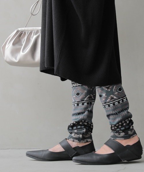 osharewalker（オシャレウォーカー）の「【廃盤】『総柄プリントレギンス』（レギンス/スパッツ・レディース・ブラウン/グレイッシュブルー・1/2）」の14枚目の写真