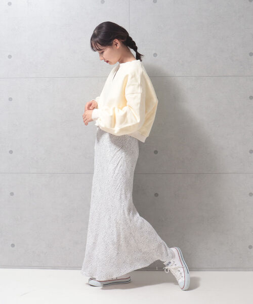 fredy repit（フレディレピ）の「微配色ミニ丈裏毛プルオーバー（スウェット・レディース・チャコールグレー/ライトグリーン/アイボリー・38）」の14枚目の写真