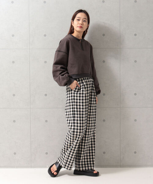 fredy repit（フレディレピ）の「微配色ミニ丈裏毛プルオーバー（スウェット・レディース・チャコールグレー/ライトグリーン/アイボリー・38）」の17枚目の写真