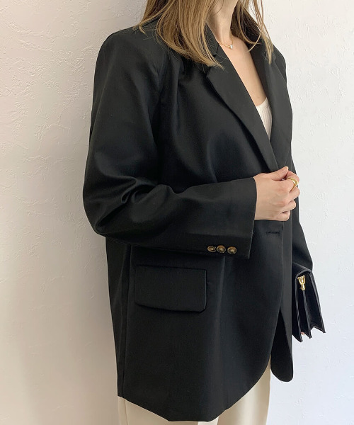 ISOOK（アイスー）の「Design color jacket / デザインカラージャケット（テーラードジャケット・レディース・ブラック/モカ/ミント・FREE）」の2枚目の写真